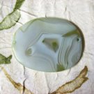 Oval Agate Focal Bead, Pendant, Connector, 63mm, Natural Green