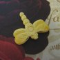 Bone Dragonfly Focal Bead, Hand Carved, 40mm Pale Yellow