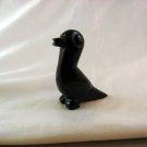 Black Obsidian Carved Duck, Handmade in Peru, 3 Inches High