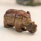 Carved Picture Jasper Rhinoceros, Hand Crafted, 2.25 Inches