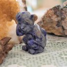 Carved Sodalite Monkey, Hand Crafted, 2 Inches