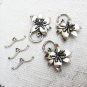 Pewter Flower Necklace Toggle Clasp, 30mm, 3 Sets Antique Finish