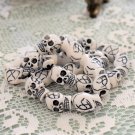 Skull Beads, White Acrylic Resin, 24mm Beads, 8 Beads Skull Beads, White Acrylic Resin, 24mm Beads, 8 Beads