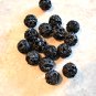Lightweight Black Acrylic Round Beads, Lava Beads, 12mm 38 pcs.