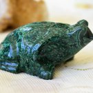 African Malachite Frog, 3" Carved Semi Precious Stone