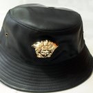 Gold buckle Goddess 3D unique snakeskin Black patent leather DIY hat fishermen bucket hat