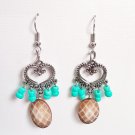 Turquoise Accent Chandelier Earrings