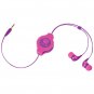 RETRAK ETAUDNPKRL Retractable Earbuds (Neon Pink/Purple)