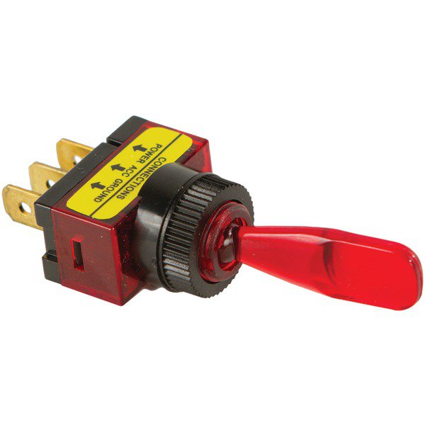 BATTERY DOCTOR 20500 On/off Illuminated 20Amp Toggle Switch (Red)