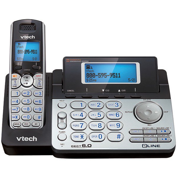 VTECH DS6151 DECT 6.0 Cordless 2-Line Phone System with Digital Answering System (Single-Handset Sys