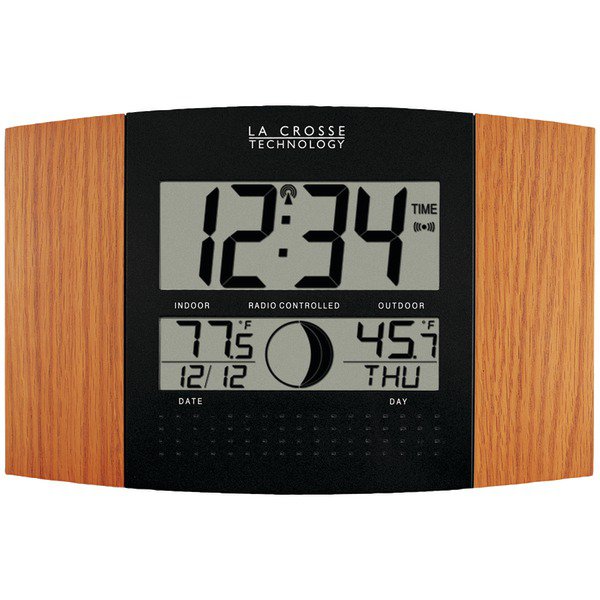 LA CROSSE TECHNOLOGY WS8117UITOAK Digital Atomic Clock (Outdoor