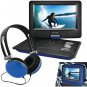 EMATIC EPD116BU 10"" Portable DVD Player with Headphones & Car-Headrest Mount (Blue)