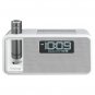 IHM IKN105WC Dual-Charging Bluetooth(R) Stereo Alarm Clock Radio/Speakerphone with NFC & Removable P