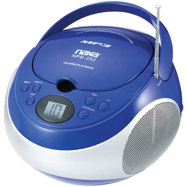NAXA NPB252BL Portable CD/MP3 Players with AM/FM Stereo (Blue)