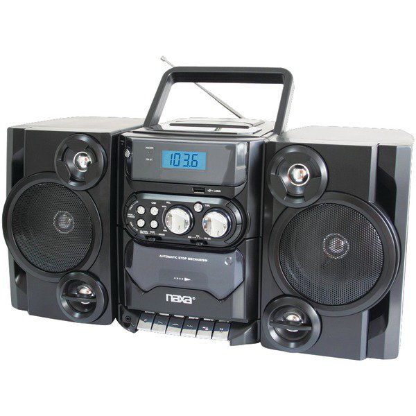 NAXA NPB428 Portable CD/MP3 Player with AM/FM Radio, Detachable Speakers, Remote & USB Input