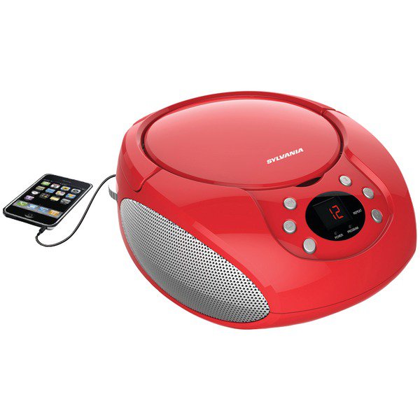 SYLVANIA SRCD261-B-RED Portable CD Players with AM/FM Radio (Red)