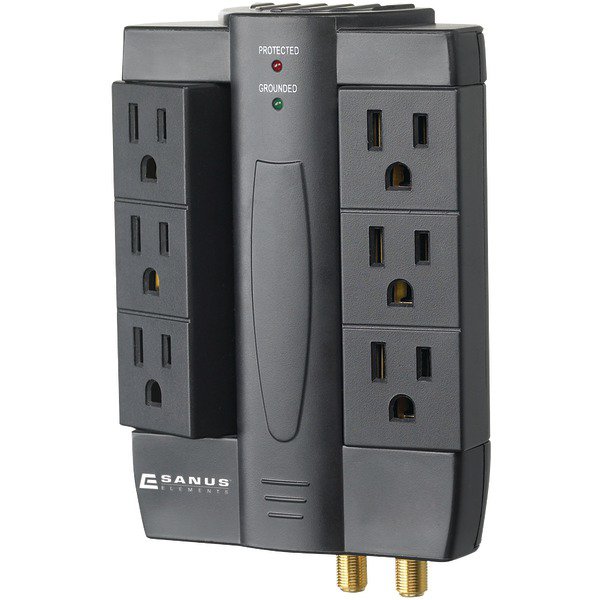 SANUS ELM202B1 Elements(TM) 6Outlet LowProfile Surge Protector