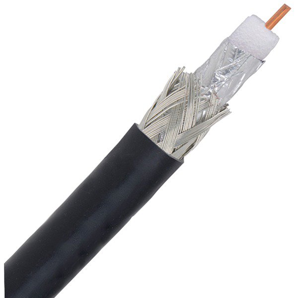 UPG 77119 RG6 CCS Dual-Shield Cable, 500ft (Black)