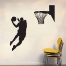 Large Removable Basketball Wall Art, Basketball Player Dunking Vinyl Wall Decal Stickers