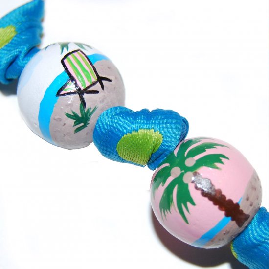 Tropical Island Beach & Palm Tree Keychain