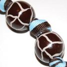 Handpainted Giraffe with Brown & Blue Ribbon Keychain