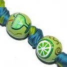 Handpainted Margarita Fiesta Green & Turquoise Keychain