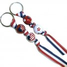 Handpainted American Patriotic Pride Keychain
