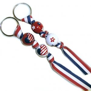 Handpainted American Patriotic Pride Keychain