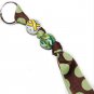 Handpainted Military Troops Camouflage Yellow Ribbon Keychain