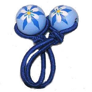 Blue Iris Handpainted Pony Tail Holder