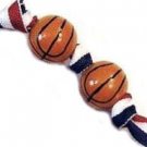 Handpainted Sporty Basketball Keychain