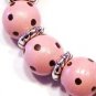 Handpainted Chocolate & Pink Polka Dot Adult Stretch Bracelet