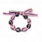 Handpainted Pink & Brown Zebra Bow Bracelet