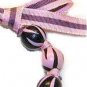 Handpainted Pink & Brown Zebra Bow Bracelet