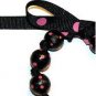 Handpainted Black Polka Dot Zebra Bow Bracelet