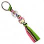 Handpainted Trendy Pink & Green Teacher Gift Keychain