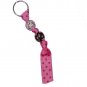 Handpainted Adorable Pink & Brown Puppy Dog Keychain
