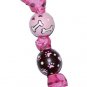 Handpainted Adorable Pink & Brown Puppy Dog Keychain