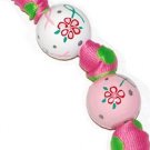Handpainted Pink Ribbon Breast Cancer Awareness Keychain