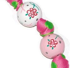 Handpainted Pink Ribbon Breast Cancer Awareness Keychain