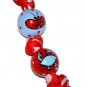 Handpainted Adorable Red & Blue Crab Keychain