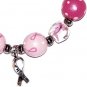 Handpainted Pink Ribbon Breast Cancer Awareness Adult Stretch Bracelet