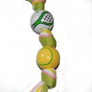 Handpainted Tennis Ball Racquet Sports Keychain