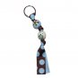 Handpainted Retro Brown & Blue Flower Keychain