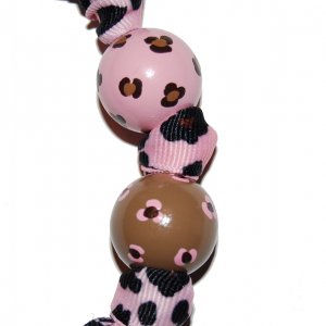 Pink Leopard Animal Print Handpainted Keychain