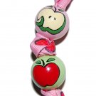 Handpainted Trendy Apple for the Teacher Gift Keychain