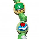 Handpainted Green Apple & Teacher Gift Keychain