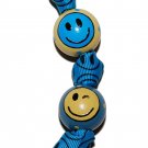 Colorful Turquoise Smiley Face Handpainted Keychain