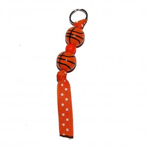 Handpainted Basketball Zipper Pull