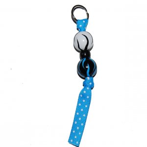 Handpainted Blue & White Zebra Print Zipper Pull